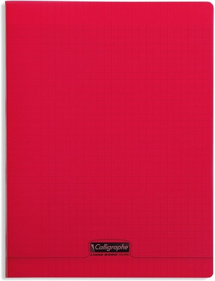 CAHIER PIQ POLYPRO 24X32 192P ROUGE TRANSPARENT