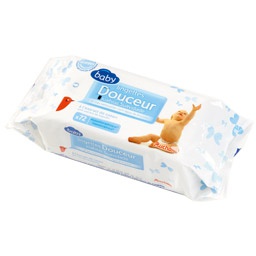 LINGETTES NETTOYANTES BEBE CAMOMILLE FREELIFE PAQUET DE 72